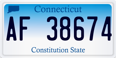 CT license plate AF38674