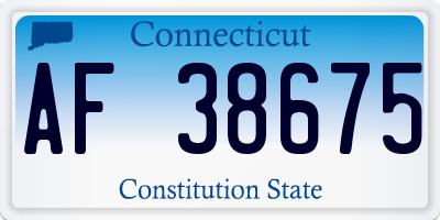CT license plate AF38675