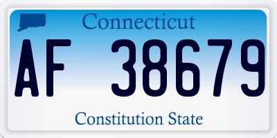 CT license plate AF38679