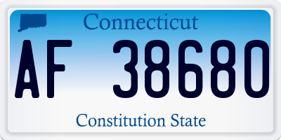CT license plate AF38680
