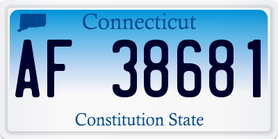 CT license plate AF38681