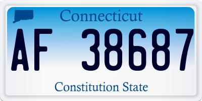 CT license plate AF38687