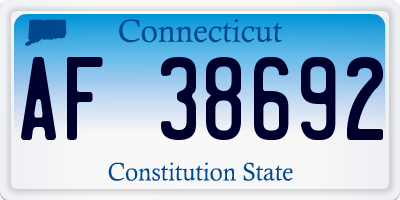 CT license plate AF38692