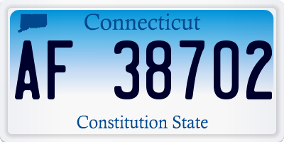 CT license plate AF38702