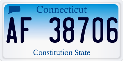 CT license plate AF38706