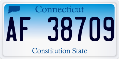 CT license plate AF38709