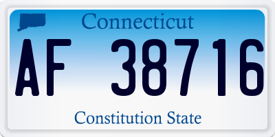 CT license plate AF38716