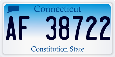 CT license plate AF38722