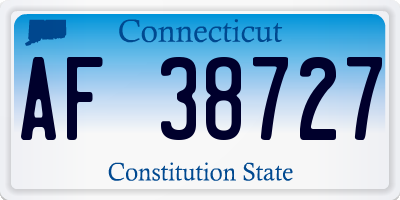 CT license plate AF38727