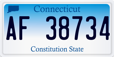 CT license plate AF38734