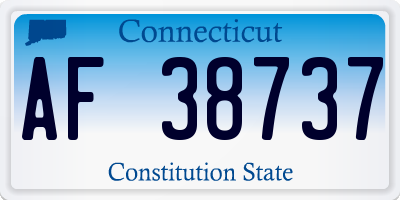 CT license plate AF38737