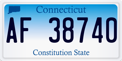 CT license plate AF38740