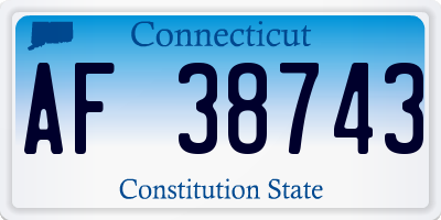 CT license plate AF38743