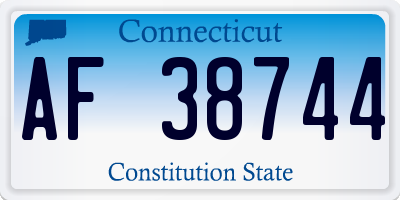 CT license plate AF38744