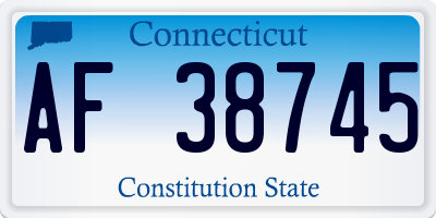 CT license plate AF38745