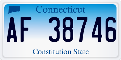 CT license plate AF38746