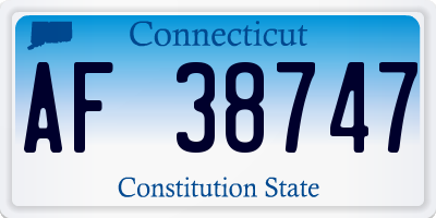 CT license plate AF38747