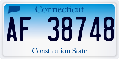 CT license plate AF38748