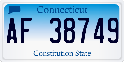 CT license plate AF38749