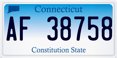 CT license plate AF38758