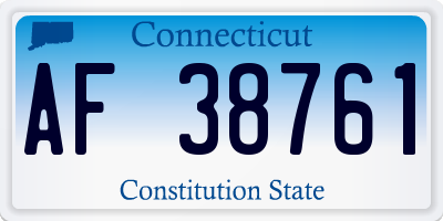 CT license plate AF38761