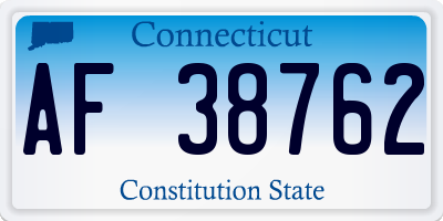 CT license plate AF38762