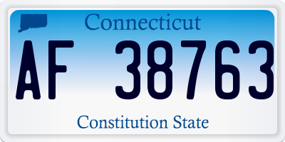 CT license plate AF38763