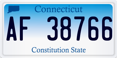 CT license plate AF38766