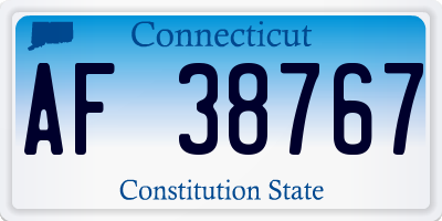 CT license plate AF38767