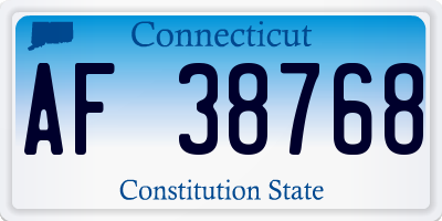 CT license plate AF38768