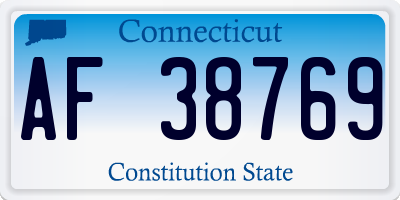 CT license plate AF38769