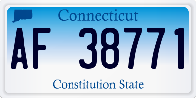 CT license plate AF38771