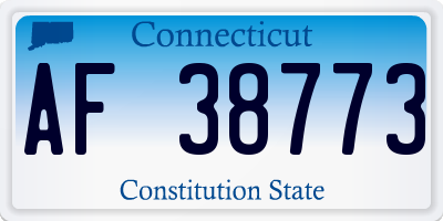 CT license plate AF38773
