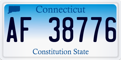 CT license plate AF38776