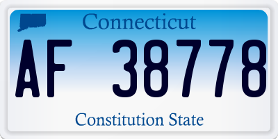 CT license plate AF38778