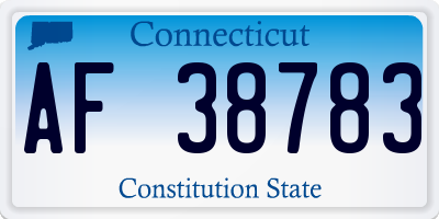 CT license plate AF38783