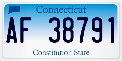 CT license plate AF38791