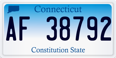 CT license plate AF38792