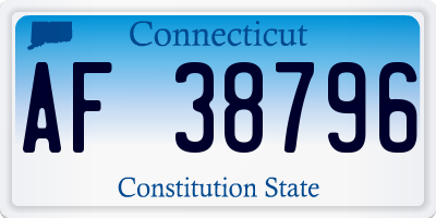 CT license plate AF38796