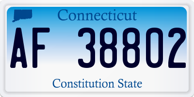 CT license plate AF38802