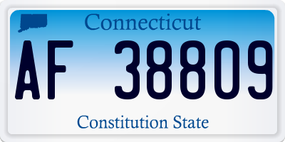 CT license plate AF38809