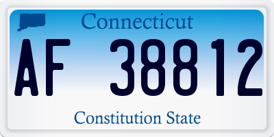 CT license plate AF38812