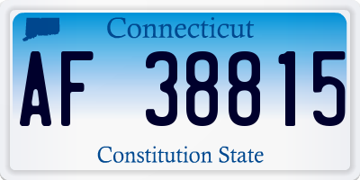 CT license plate AF38815