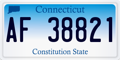 CT license plate AF38821