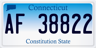 CT license plate AF38822