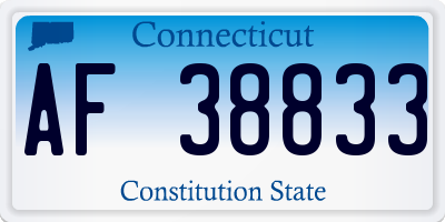 CT license plate AF38833