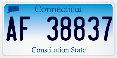 CT license plate AF38837