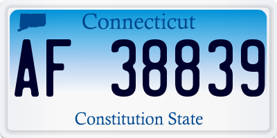 CT license plate AF38839