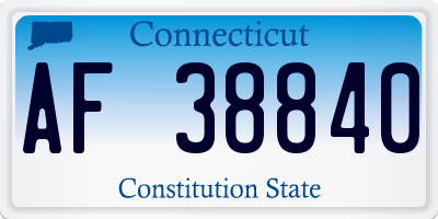 CT license plate AF38840