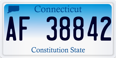 CT license plate AF38842
